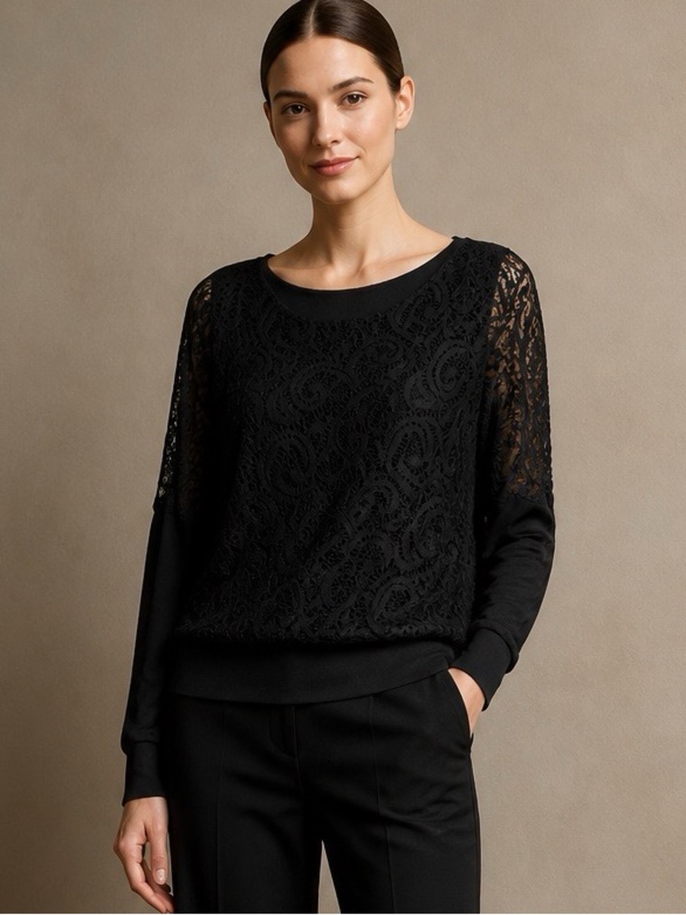 Joseph A. Sweater Womens Medium Lace Party Cocktail Evening Formal Occasionwear
